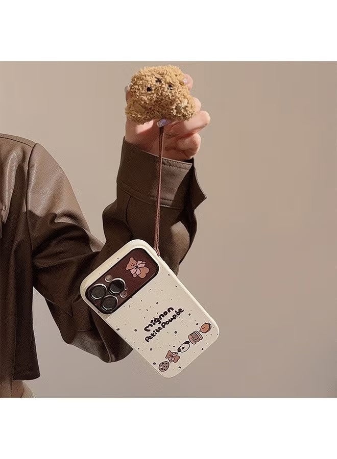 Compatible with iPhone 16 Pro Max Case, Cute animals and Teddy Bea Pattern Shockproof Case Cover with Plush Bear Pendant Strap Girls Women Case for iPhone 16 Pro Max - Image 4